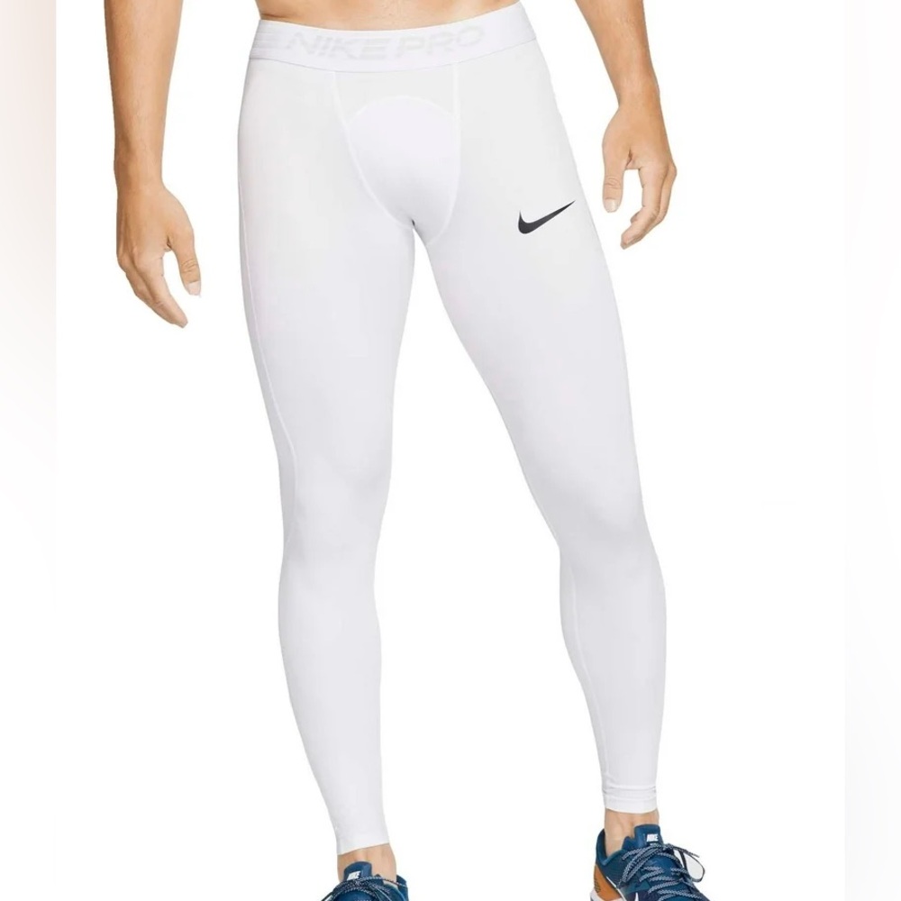 Nike Pro under layer White Leggings with Black Logo